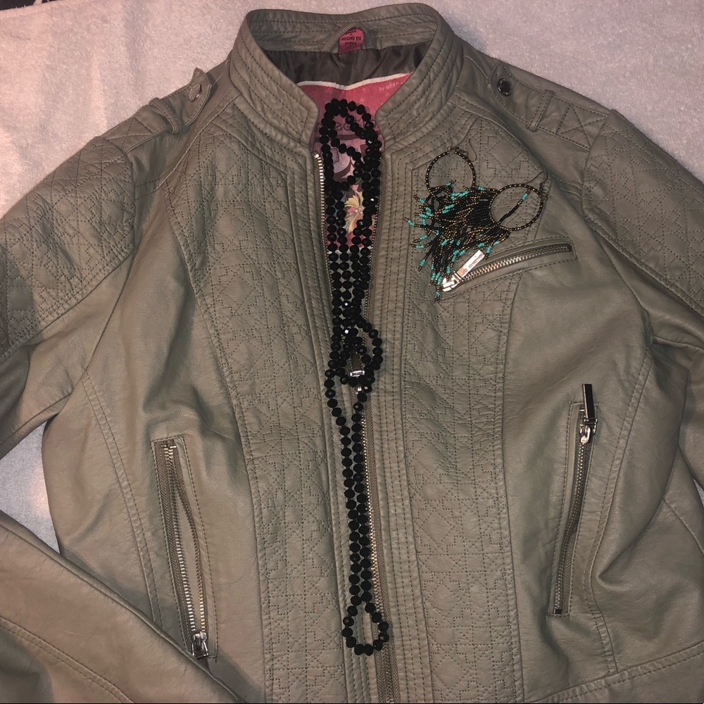 Grey Faux leather Jacket!